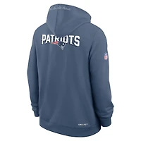 Men's Nike Storm Blue New England Patriots 2025 Rivalries Collection Standard Issue Sideline Dri-FIT Hoodie