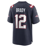 Maillot de joueur retraité du match Nike Tom Brady des New England Patriots pour hommes, bleu marine