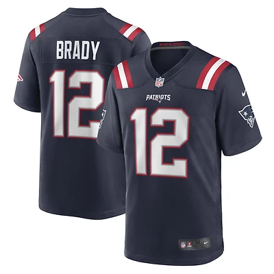 Maillot de joueur retraité du match Nike Tom Brady des New England Patriots pour hommes, bleu marine