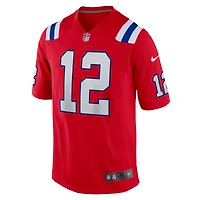 Maillot Nike Tom Brady rouge pour homme, joueur retraité des New England Patriots, match alternatif