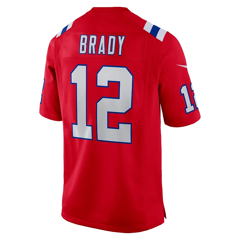Maillot Nike Tom Brady rouge pour homme, joueur retraité des New England Patriots, match alternatif