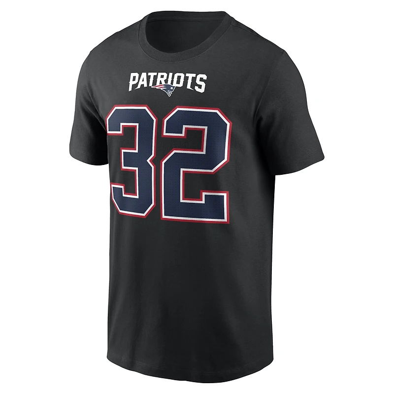 Men's Nike TreVeyon Henderson Black New England Patriots Carbon Name & Number T-Shirt