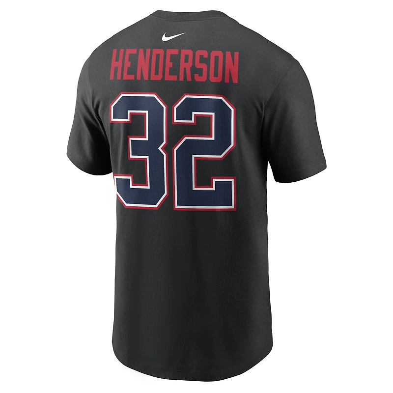 Men's Nike TreVeyon Henderson Black New England Patriots Carbon Name & Number T-Shirt