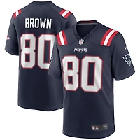 Maillot de joueur retraité du match des New England Patriots Nike Troy Brown Navy pour hommes