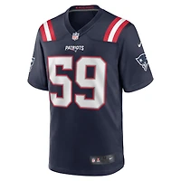 Men's Nike Vederian Lowe  Navy New England Patriots Team Game Jersey