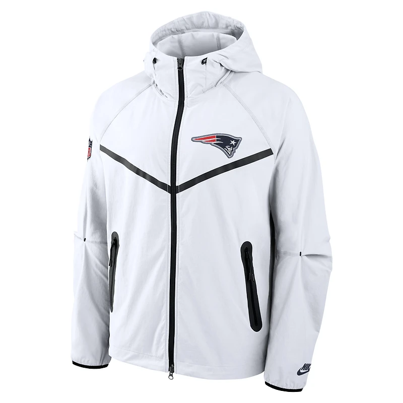 Men's Nike White New England Patriots 2025 Rivalries Collection Tech Raglan Full-Zip Jacket