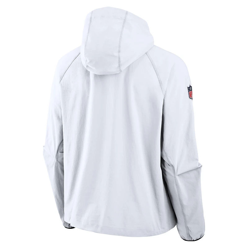 Men's Nike White New England Patriots 2025 Rivalries Collection Tech Raglan Full-Zip Jacket