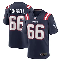 Men's Nike Will Campbell Navy New England Patriots Team Game Jersey