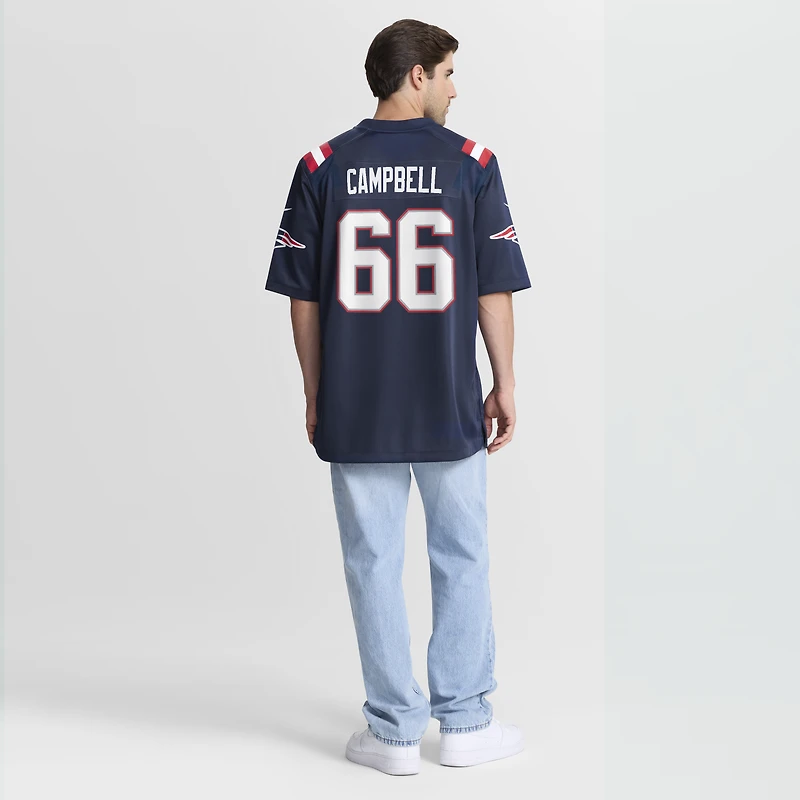 Maillot de match Nike Will Campbell bleu marine des New England Patriots pour homme