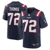 Men's Nike Zach Thomas  Navy New England Patriots Game Jersey