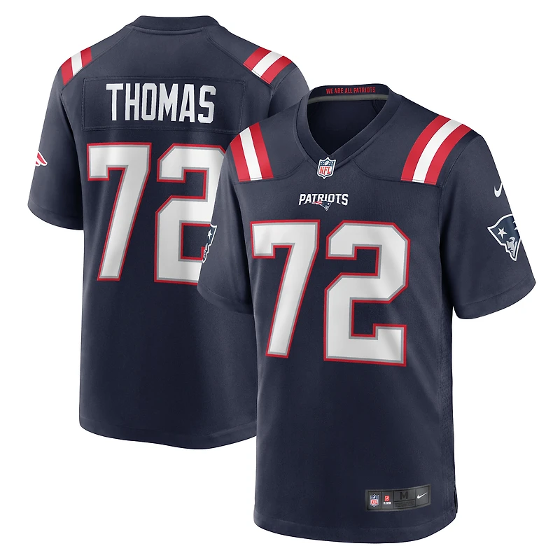 Men's Nike Zach Thomas Navy New England Patriots Game Jersey