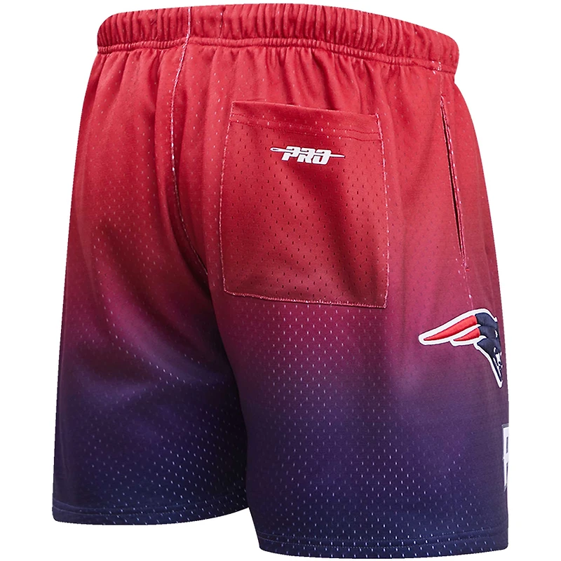 Men's Pro Standard Navy/Red New England Patriots Ombre Mesh Shorts