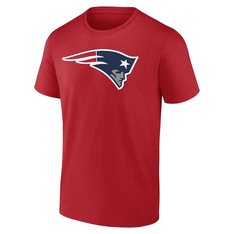 Men's Red New England Patriots Team Authentic Personalized Name & Number T-Shirt