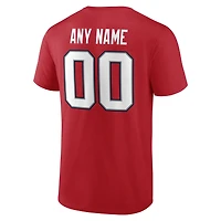 Men's Red New England Patriots Team Authentic Personalized Name & Number T-Shirt