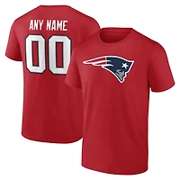 Men's Red New England Patriots Team Authentic Personalized Name & Number T-Shirt