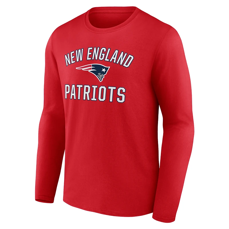 Men's  Red New England Patriots Victory Arch Long Sleeve T-Shirt