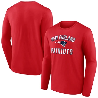 Men's  Red New England Patriots Victory Arch Long Sleeve T-Shirt