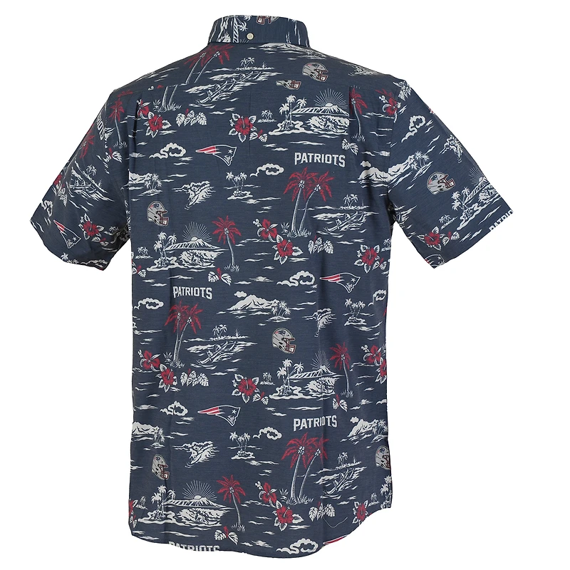 Men's Reyn Spooner Navy New England Patriots Kekai Performance Button-Down Shirt