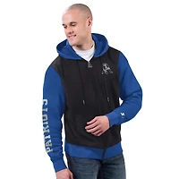 Men's Starter Black/Royal New England Patriots Thursday Night Gridiron Full-Zip Hoodie