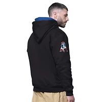 Sweat à capuche zippé double Big Shot Throwback pour homme, noir, des New England Patriots
