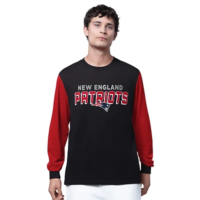 Men's Starter Black New England Patriots Thursday Night Gridiron Long Sleeve T-Shirt