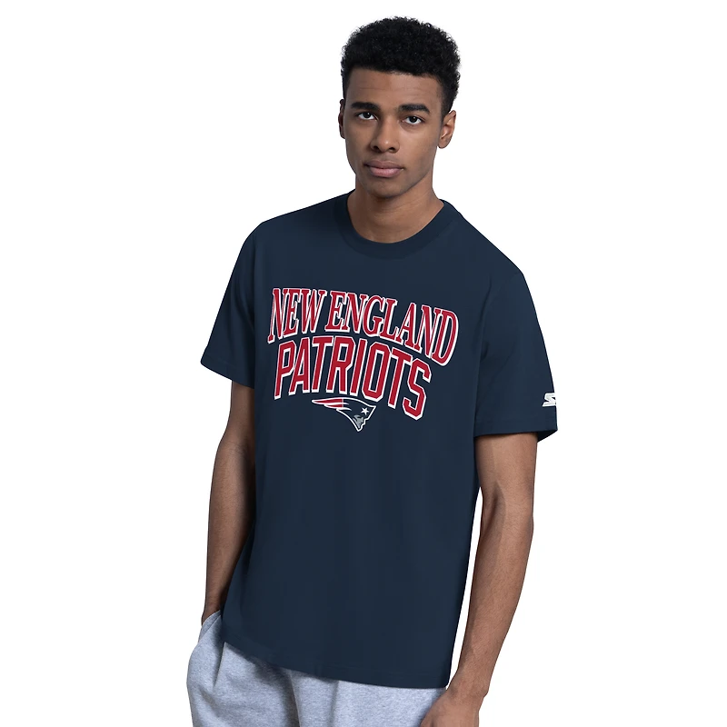 Lot de deux t-shirts à logo New England Patriots bleu marine/gris pour homme, la marque Starter.