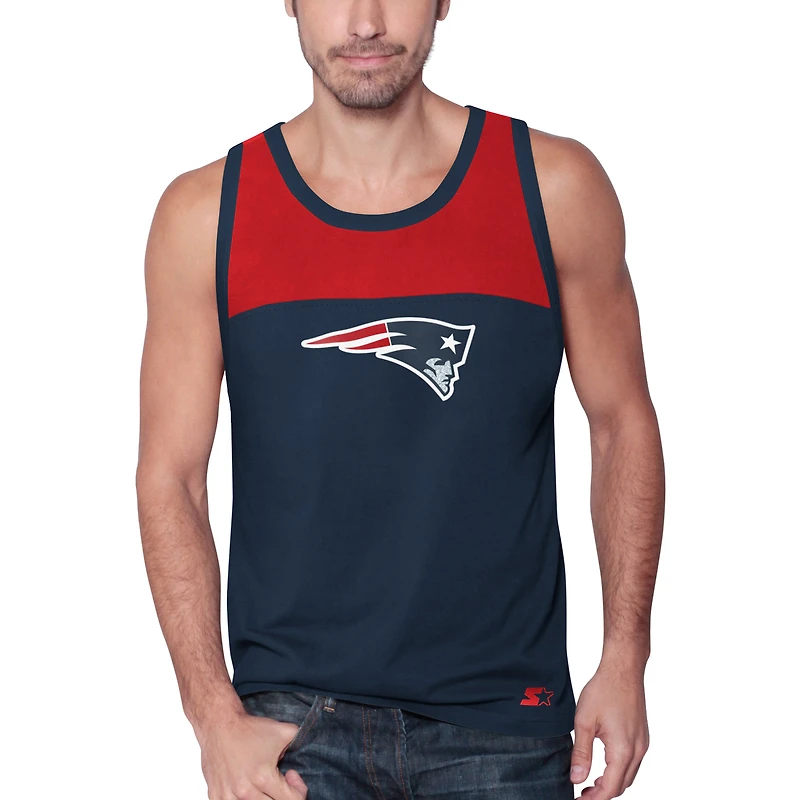 Débardeur Starter bleu marine/rouge New England Patriots Touchdown Fashion pour homme