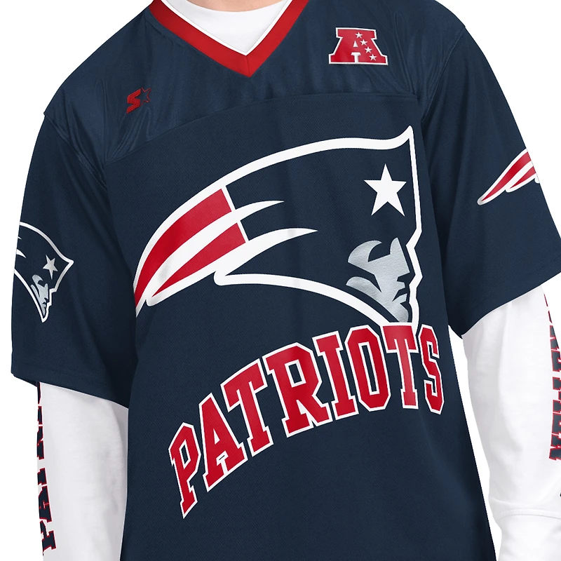 Men's Starter Navy/White New England Patriots Short Sleeve & Long T-Shirt Combo Pack