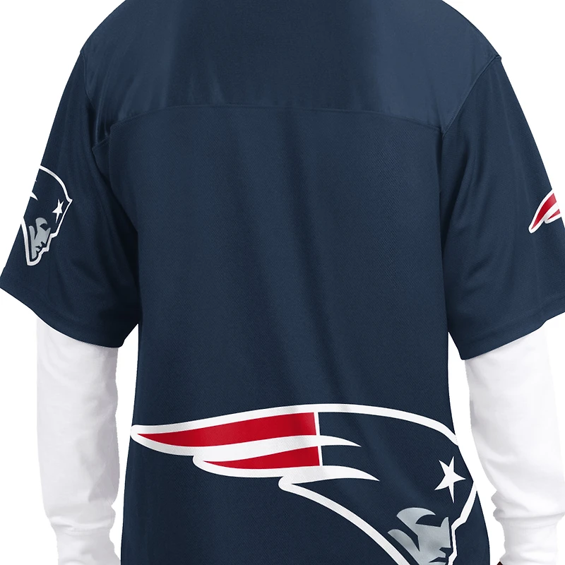 Men's Starter Navy/White New England Patriots Short Sleeve & Long T-Shirt Combo Pack