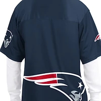 Men's Starter Navy/White New England Patriots Short Sleeve & Long T-Shirt Combo Pack