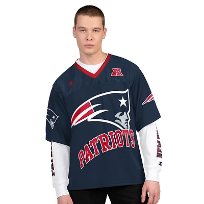 Men's Starter Navy/White New England Patriots Short Sleeve & Long T-Shirt Combo Pack