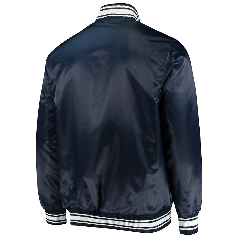 Veste Starter Navy New England Patriots Locker Room Satin Varsity Full-Snap pour homme