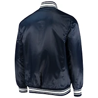 Veste Starter Navy New England Patriots Locker Room Satin Varsity Full-Snap pour homme