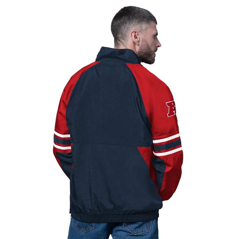Pull demi-zippé bleu marine pour homme des New England Patriots