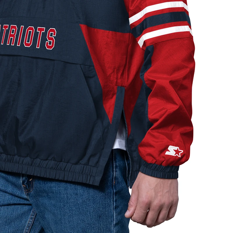 Pull demi-zippé bleu marine pour homme des New England Patriots