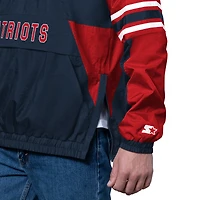Pull demi-zippé bleu marine pour homme des New England Patriots