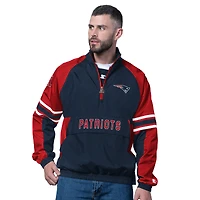 Pull demi-zippé bleu marine pour homme des New England Patriots