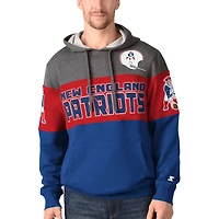 Men's Starter Royal New England Patriots Extreme Fireballer Throwback - Pullover Hoodie