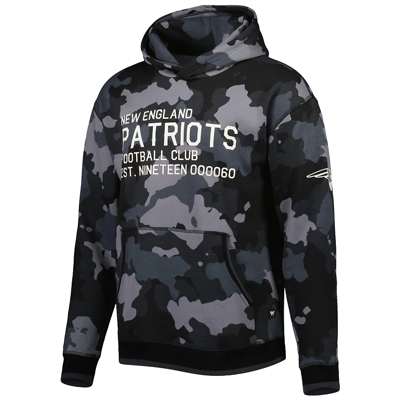 Sweat à capuche The Wild Collective New England Patriots camouflage noir pour homme