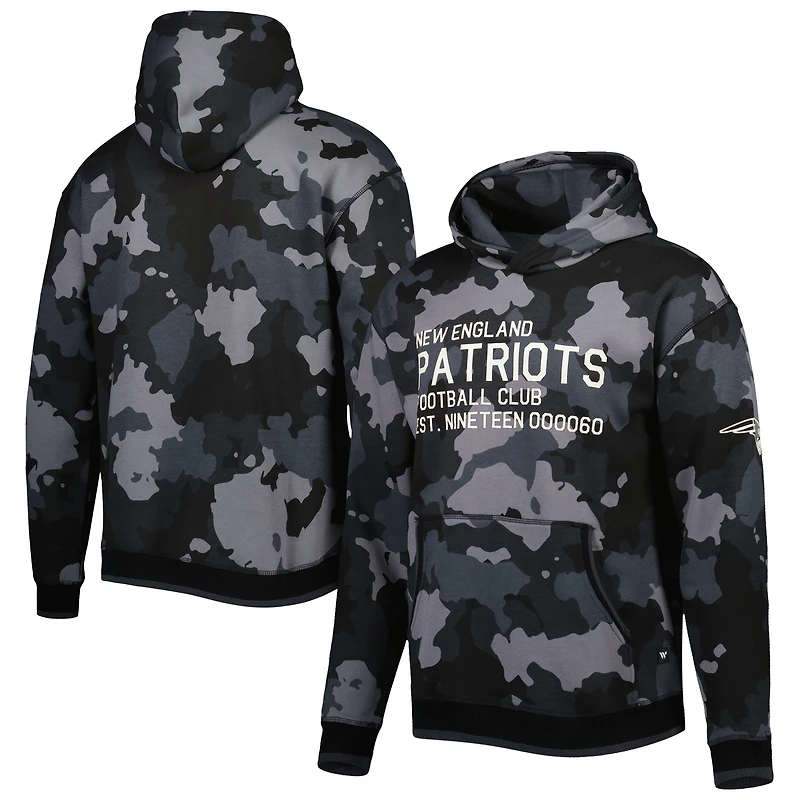 Sweat à capuche The Wild Collective New England Patriots camouflage noir pour homme