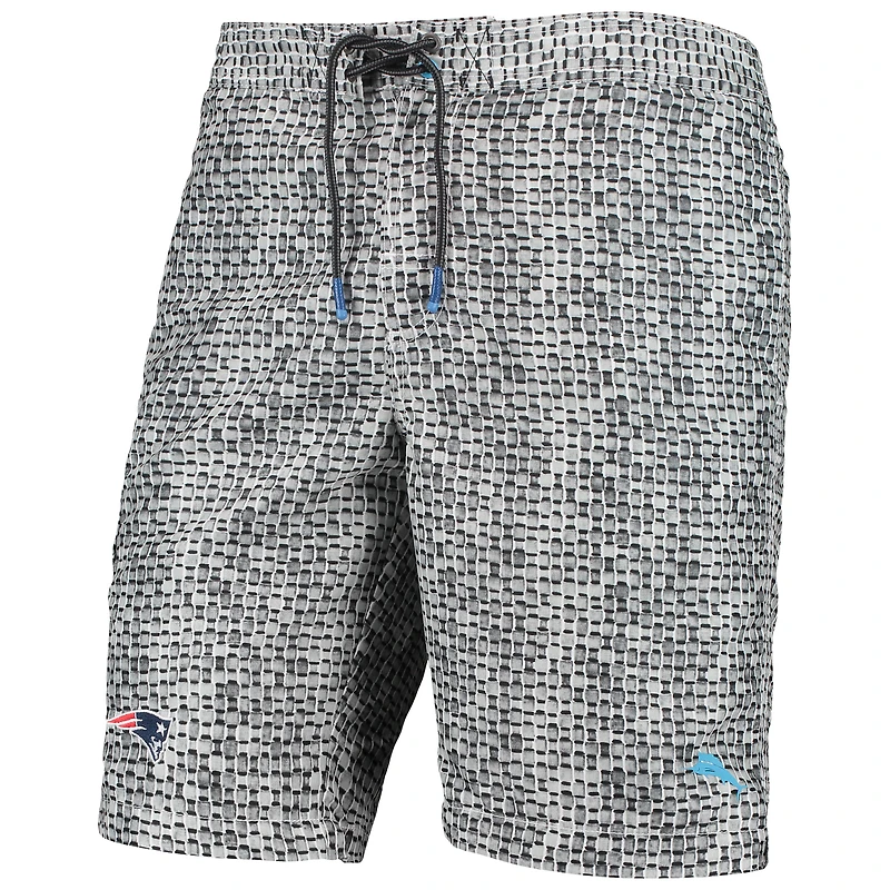 Men's Tommy Bahama Gray New England Patriots Baja Geo Wave Swim Shorts