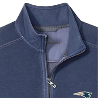 Pull Tommy Bahama bleu marine New England Patriots Montego Bay à demi-zip pour homme