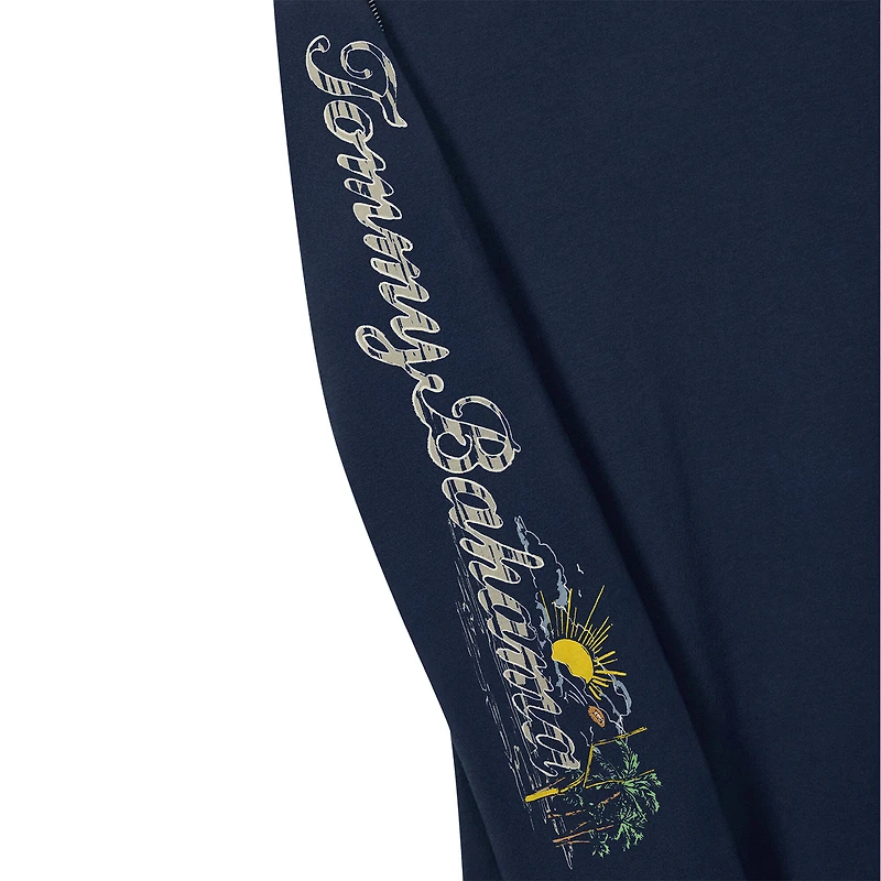 Men's Tommy Bahama Navy New England Patriots Oasis Endzone Lux Long Sleeve T-Shirt