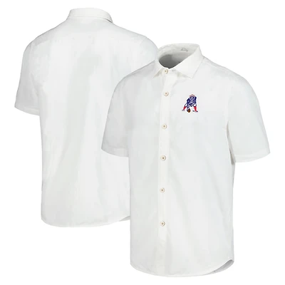 Chemise de camp boutonnée Tommy Bahama pour hommes, New England Patriots Sport Coconut Point Palm Vista IslandZone