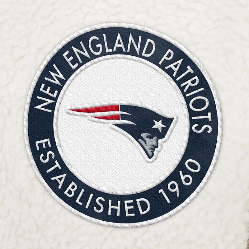 Sweat-shirt crème à quart de zip Tommy Hilfiger New England Patriots Jordan Sherpa pour hommes