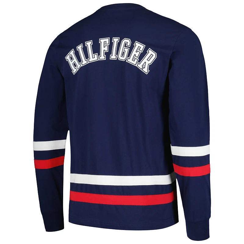 Men's Tommy Hilfiger Navy/Red New England Patriots Nolan Long Sleeve T-Shirt