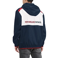Haut à capuche demi-zip Tommy Hilfiger pour hommes bleu marine/blanc New England Patriots Carter