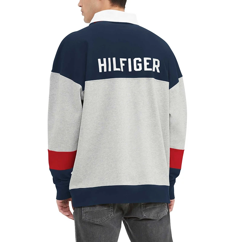 Men's Tommy Hilfiger Navy New England Patriots Connor Oversized Rugby Long Sleeve Polo