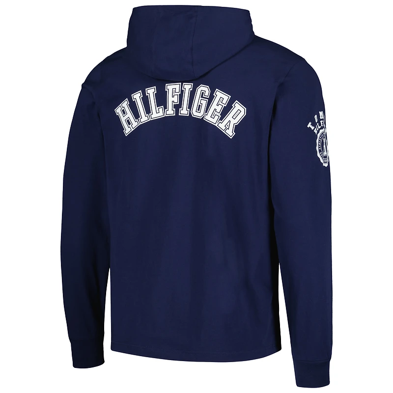 Men's Tommy Hilfiger  Navy New England Patriots Morgan Long Sleeve Hoodie T-Shirt