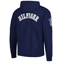 T-shirt à capuche manches longues Tommy Hilfiger bleu marine New England Patriots Morgan pour hommes